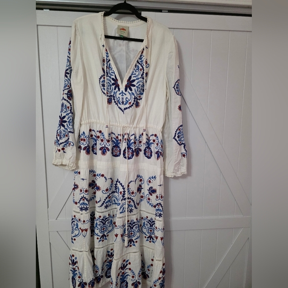 Farm Rio Embroided Linen Beaded Maxidress - Picture 7 of 9